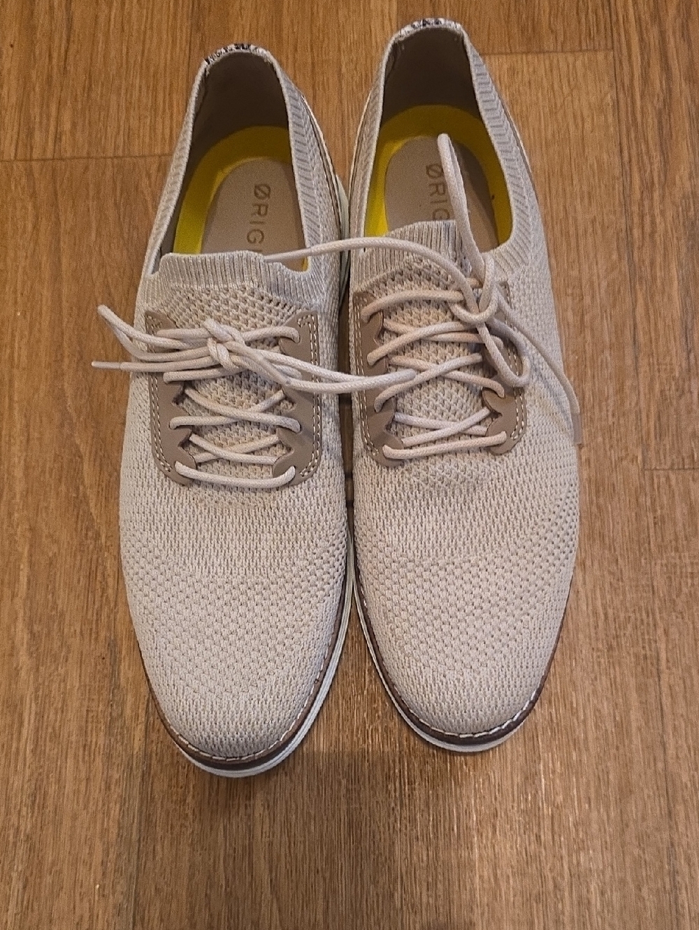 Cole Haan Women's Beige Knit Lace-Up Sneakers